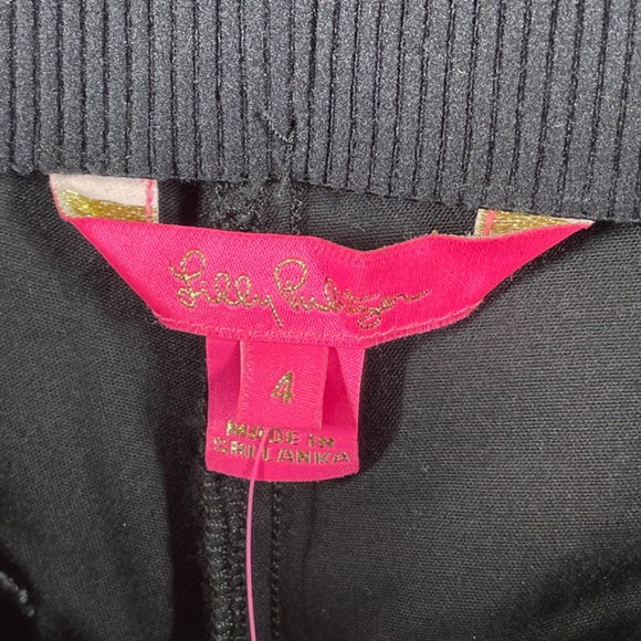 NEW Lilly Pulitzer Pants Womens 4 black ocean cay straight crop preppy casual - Picture 4 of 11